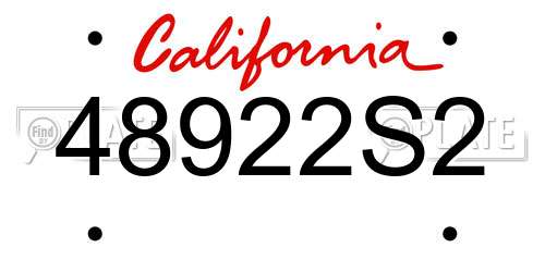 48922S2 California License Plate