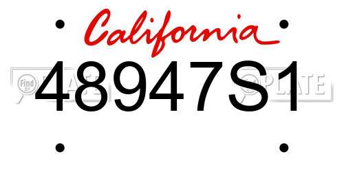 48947S1 California License Plate