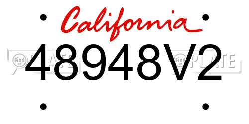 48948V2 California License Plate