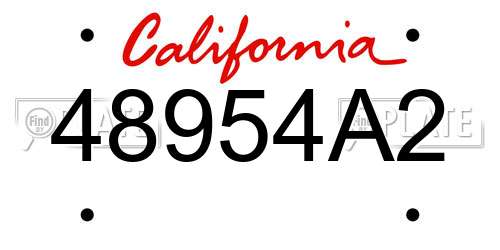 48954A2 California License Plate