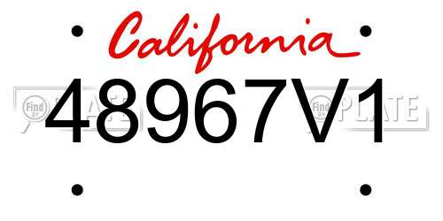 48967V1 California License Plate