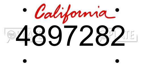 4897282 California License Plate
