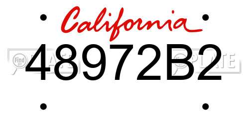 48972B2 California License Plate