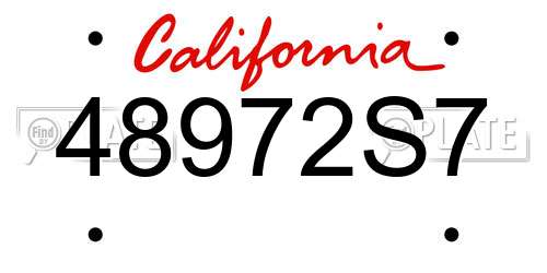 48972S7 California License Plate