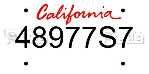 48977S7 California License Plate