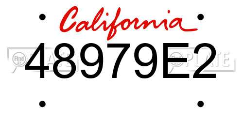 48979E2 California License Plate