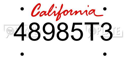 48985T3 California License Plate