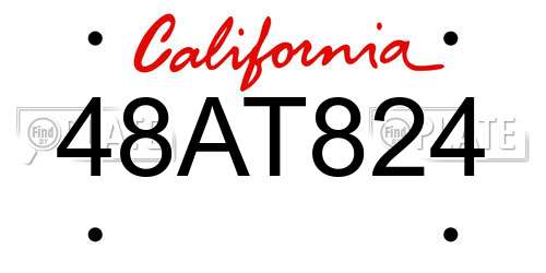 48AT824 California License Plate