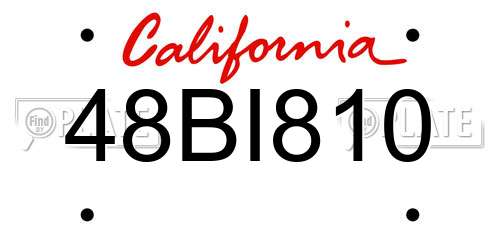 48BI810 California License Plate