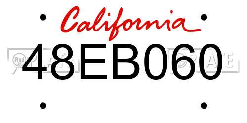 48EB060 California License Plate