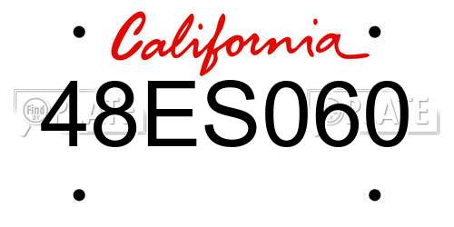 48ES060 California License Plate