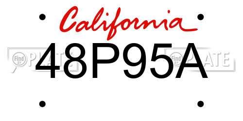 48P95A California License Plate