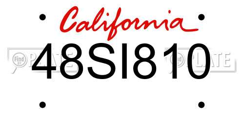48SI810 California License Plate