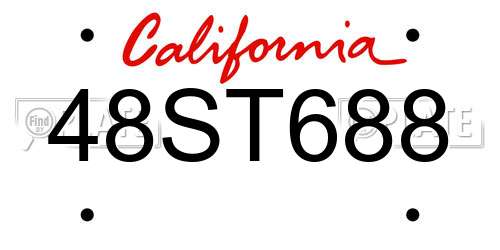 48ST688 California License Plate