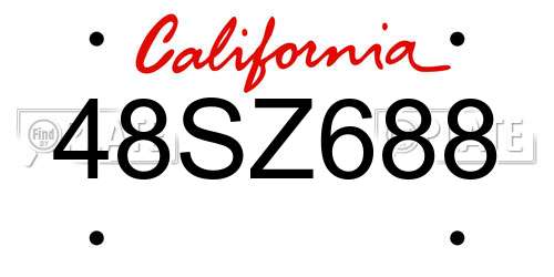 48SZ688 California License Plate