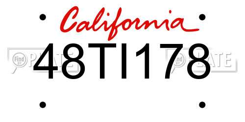 48TI178 California License Plate
