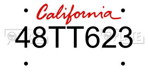 48TT623 California License Plate