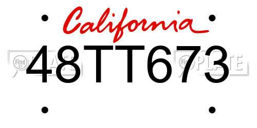 48TT673 California License Plate