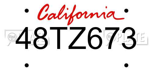 48TZ673 California License Plate