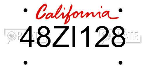 48ZI128 California License Plate