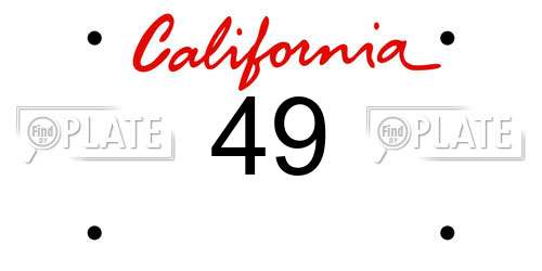 49 California License Plate