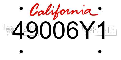 49006Y1 California License Plate
