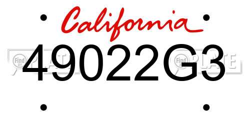 49022G3 California License Plate
