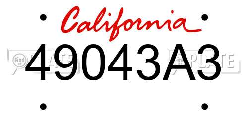 49043A3 California License Plate