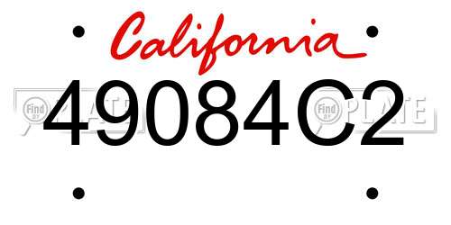 49084C2 California License Plate
