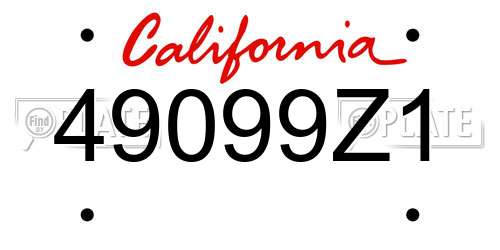 49099Z1 California License Plate