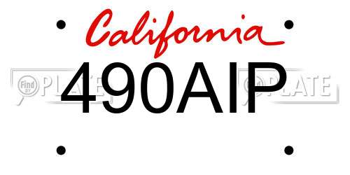 490AIP California License Plate