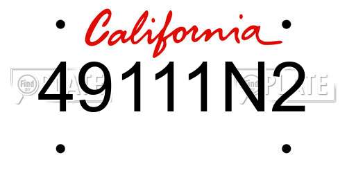 49111N2 California License Plate