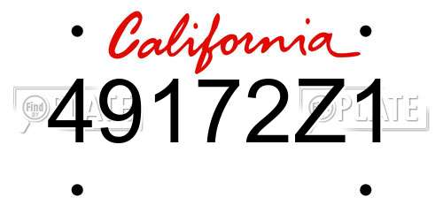 49172Z1 California License Plate