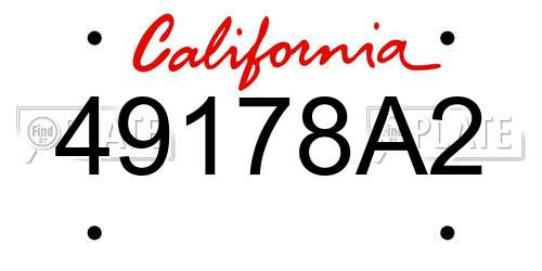 49178A2 California License Plate