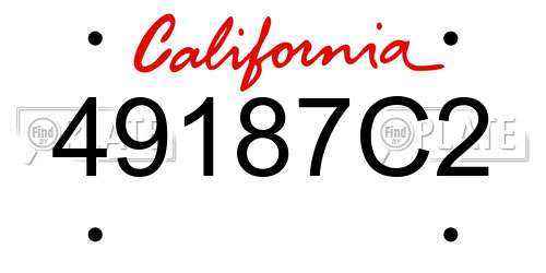 49187C2 California License Plate