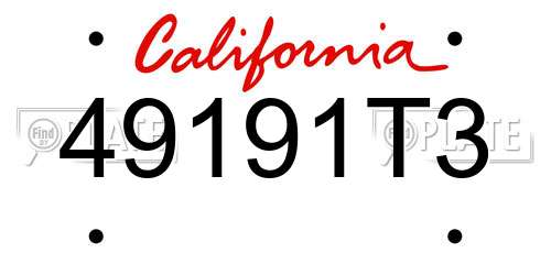49191T3 California License Plate