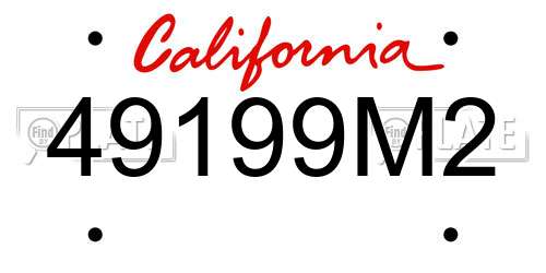 49199M2 California License Plate