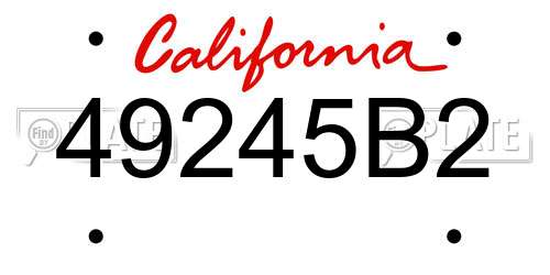 49245B2 California License Plate