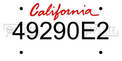 49290E2 California License Plate