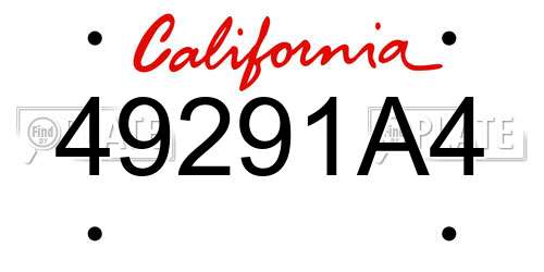 49291A4 California License Plate