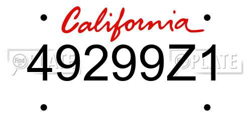 49299Z1 California License Plate