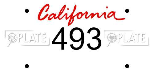 493 California License Plate