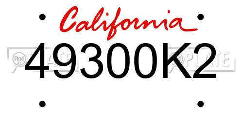 49300K2 California License Plate