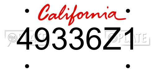 49336Z1 California License Plate