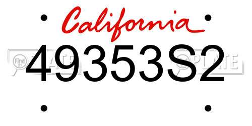 49353S2 California License Plate