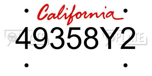 49358Y2 California License Plate