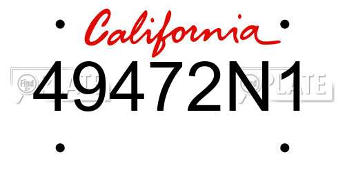 49472N1 California License Plate