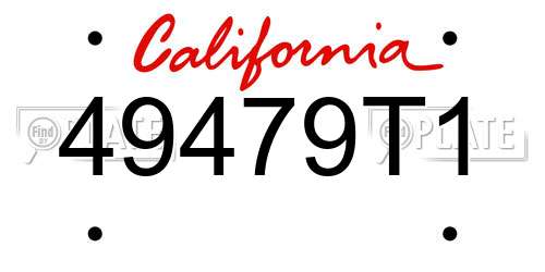 49479T1 California License Plate