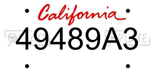 49489A3 California License Plate