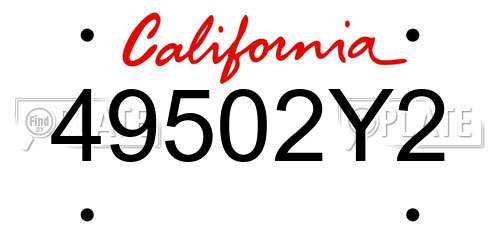 49502Y2 California License Plate